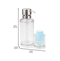 iDesign Mouthwash Caddy with Cup Holder - Clear/Brushed