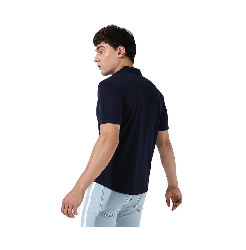 Campus Sutra Men's Black Solid Casual Shirt