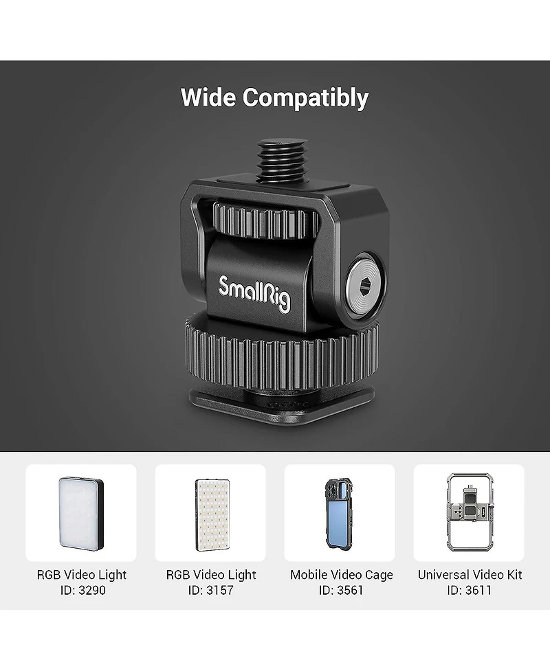 SmallRig Mini Cold Shoe to 1/4"-20 Screw Adapter