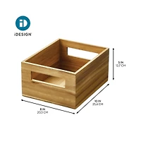 iDesign Acacia Wood Pantry Bin with Handles - Set of 2 - Natural