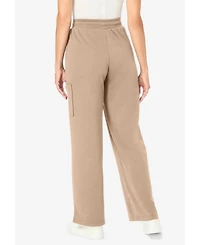 Woman Within Women's Knit Pull-On Drawstring Cargo Pants