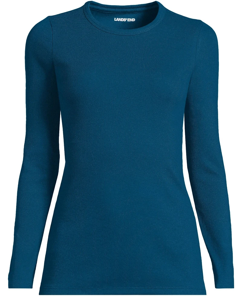 Lands' End Women's Long Sleeve Micro Rib T-Shirt
