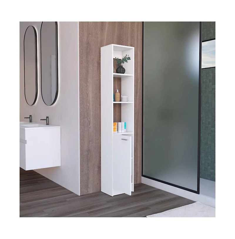Tuhome Parks Linen Cabinet White Mdf