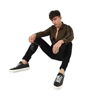 Campus Sutra Men's Side Striped Shirt