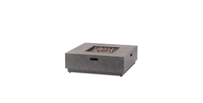 39 Inch Square Iron Propane Fire Pit with 50000 Btu Burner