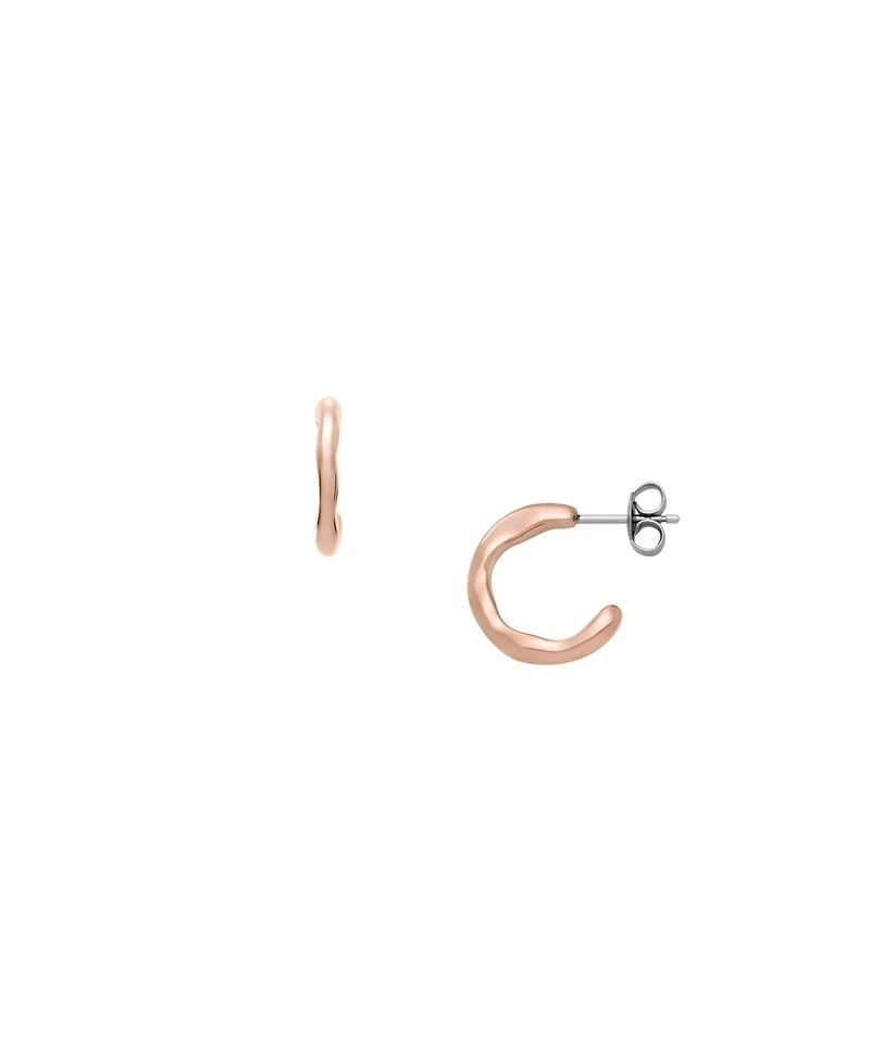 Skagen Women's Moderne Stak Rose Gold-Tone Stainless Steel Hoop Earrings