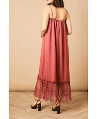 Oasis Babydoll Floaty Lace Detail Maxi Dress