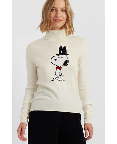 Chinti & Parker Women's Wool-Cashmere Top Hat Snoopy Sweater