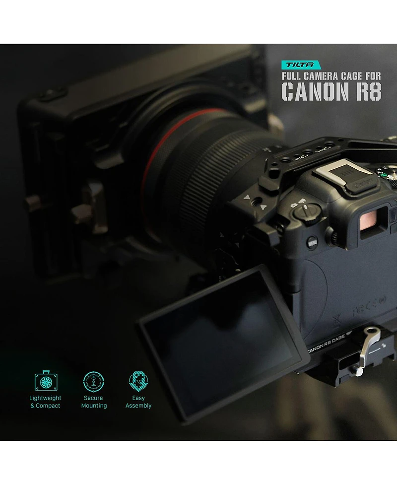 Tilta Full Camera Cage Lightweight Kit for Canon R8, Titanium Gray