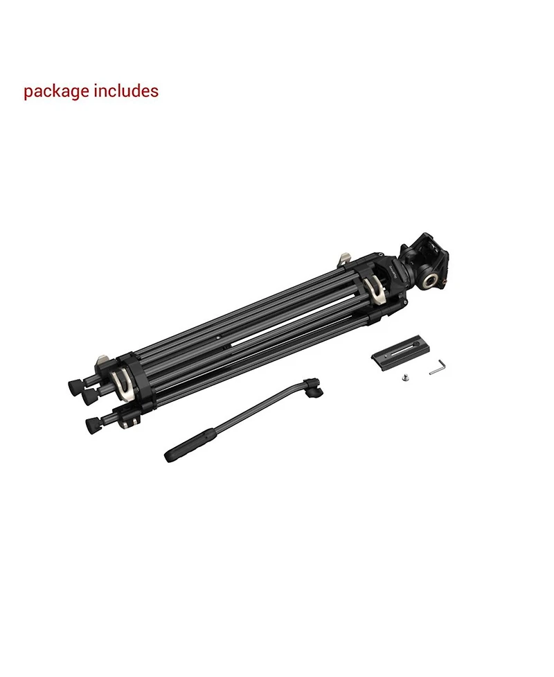 SmallRig Ad-01 3751B 3-Section Heavy-Duty Aluminum Tripod with Fluid Head, Bundle with Universal Tripod Dolly