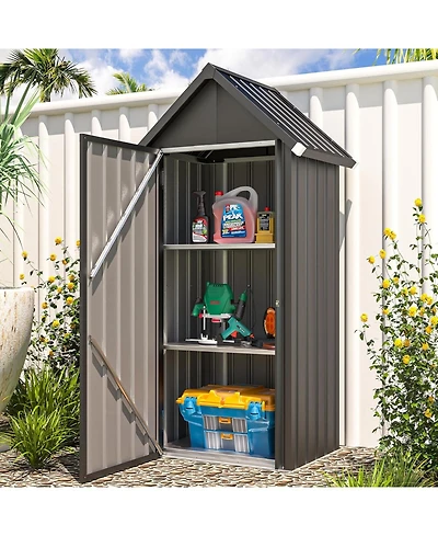 Aecojoy Vertical Outdoor Storage Cabinet with 2 Removeable Shelves