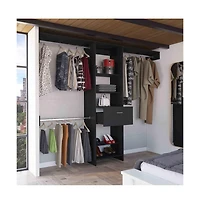 Tuhome Manchester 250 Closet System Black Mdf