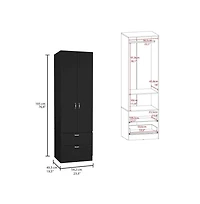 Tuhome Vicco Armoire Black Mdf