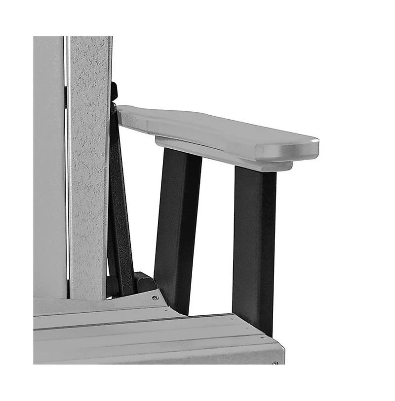 American Furniture Classics Fan Back Balcony Glider Made in the Usa- Light Gray, Black