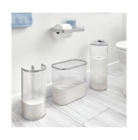 iDesign Plastic Bathroom Trash Can with Storage for Toiler Paper - Clear/Satin