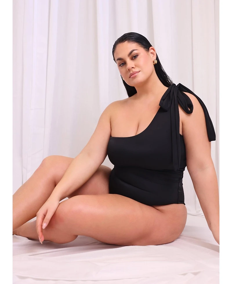Rebdolls Women's Tie One Shoulder Swimsuit