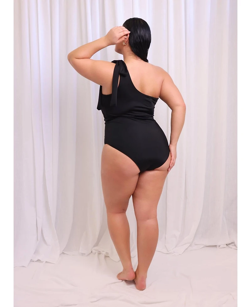 Rebdolls Women's Tie One Shoulder Swimsuit