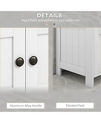 kleankin Bathroom Pedestal Under Sink Cabinet with Storage Shelves, Door,