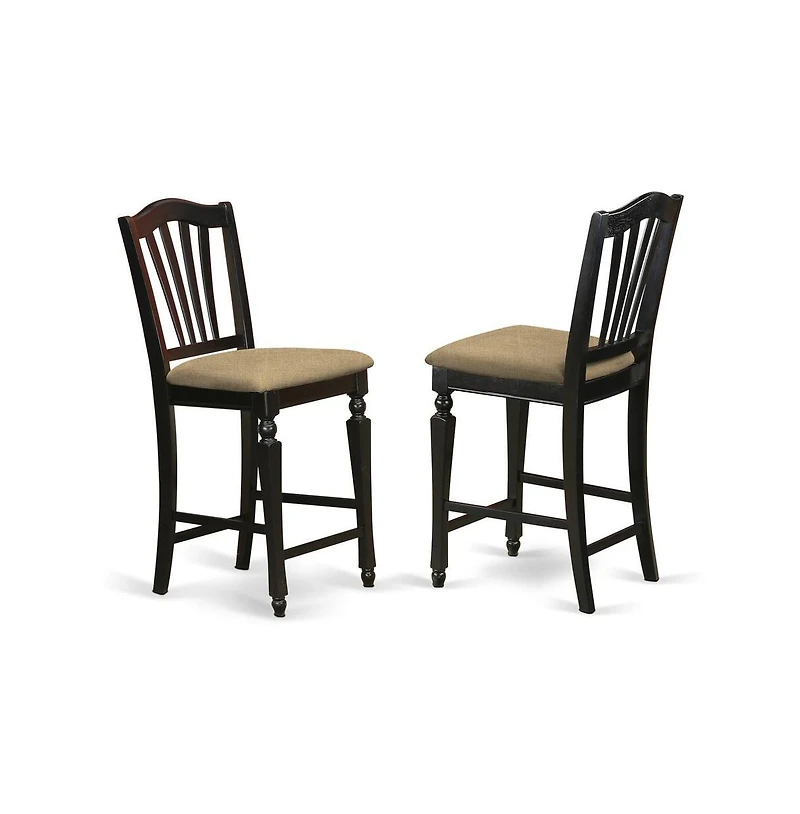 East West Furniture 3 Pc counter height Table and chair set - high Table and 2 counter height Dining chair