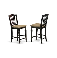 East West Furniture 3 Pc counter height Table and chair set - high Table and 2 counter height Dining chair