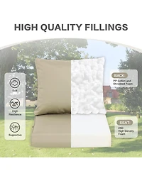 Aoodor Outdoor Chair Cushions Set, 21"x21", Water Resistant Outdoor Deep Seat Cushions with Handle & Adjustable Straps.