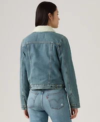 Levi's Women's Original Denim Trucker with Sherpa Lining