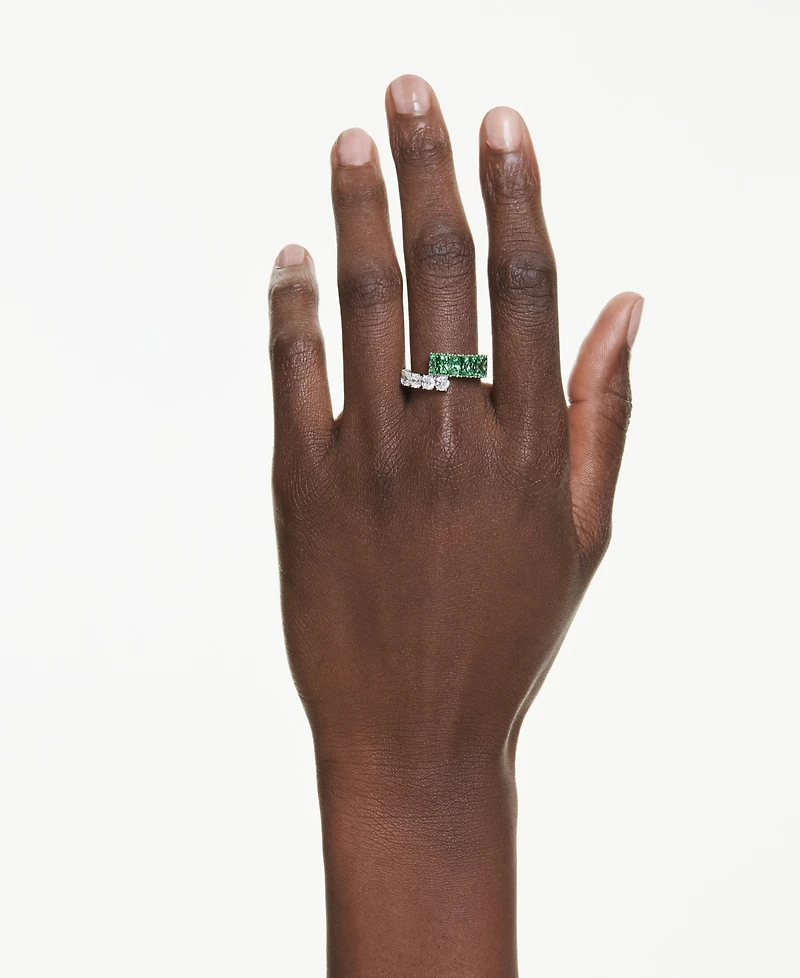 Swarovski Green Rhodium Plated Matrix Ring