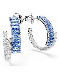 Swarovski Matrix Rhodium Plated Hoop Earrings