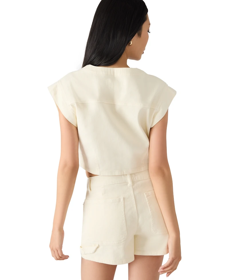 Steve Madden Women's Cap Sleeve Crop Top