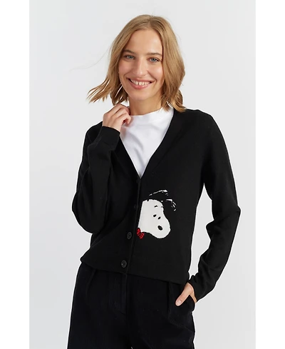 Chinti & Parker Women's Wool-Cashmere Snoopy Peekabow Cardigan