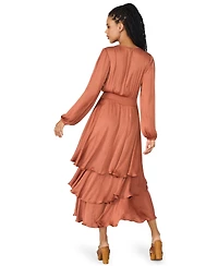 Steve Madden Women's Bei Smocked-Waist Tiered High-Low Dress