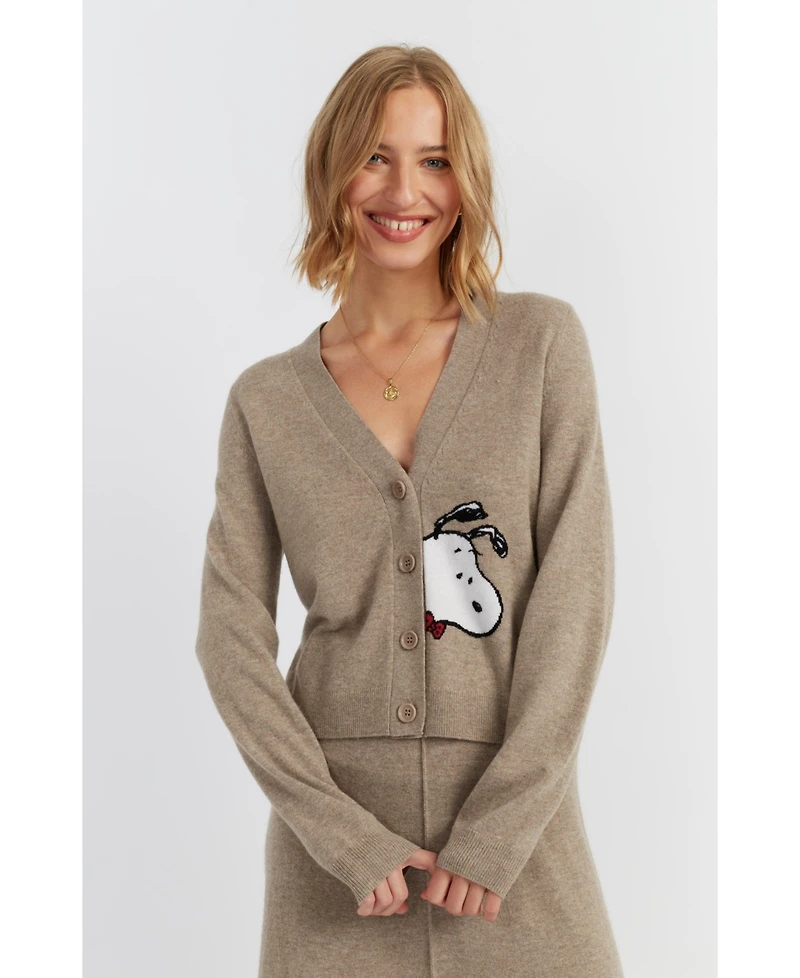 Chinti & Parker Women's Wool-Cashmere Snoopy Peekabow Cardigan