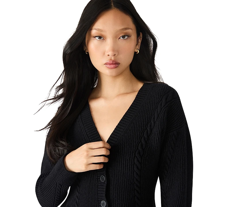 Steve Madden Women's Courtney V-Neck Peplum Sweater