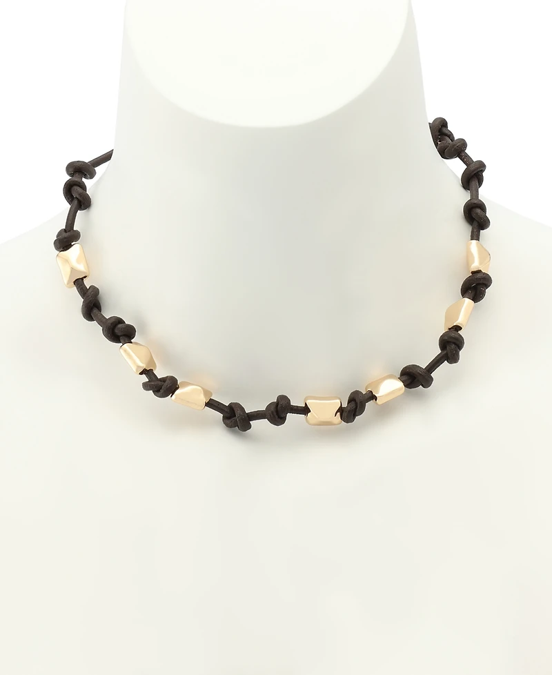 Robert Lee Morris Soho Gold Heirloom Charms Pyramid Woven Collar Necklace