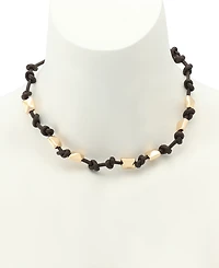 Robert Lee Morris Soho Gold Heirloom Charms Pyramid Woven Collar Necklace