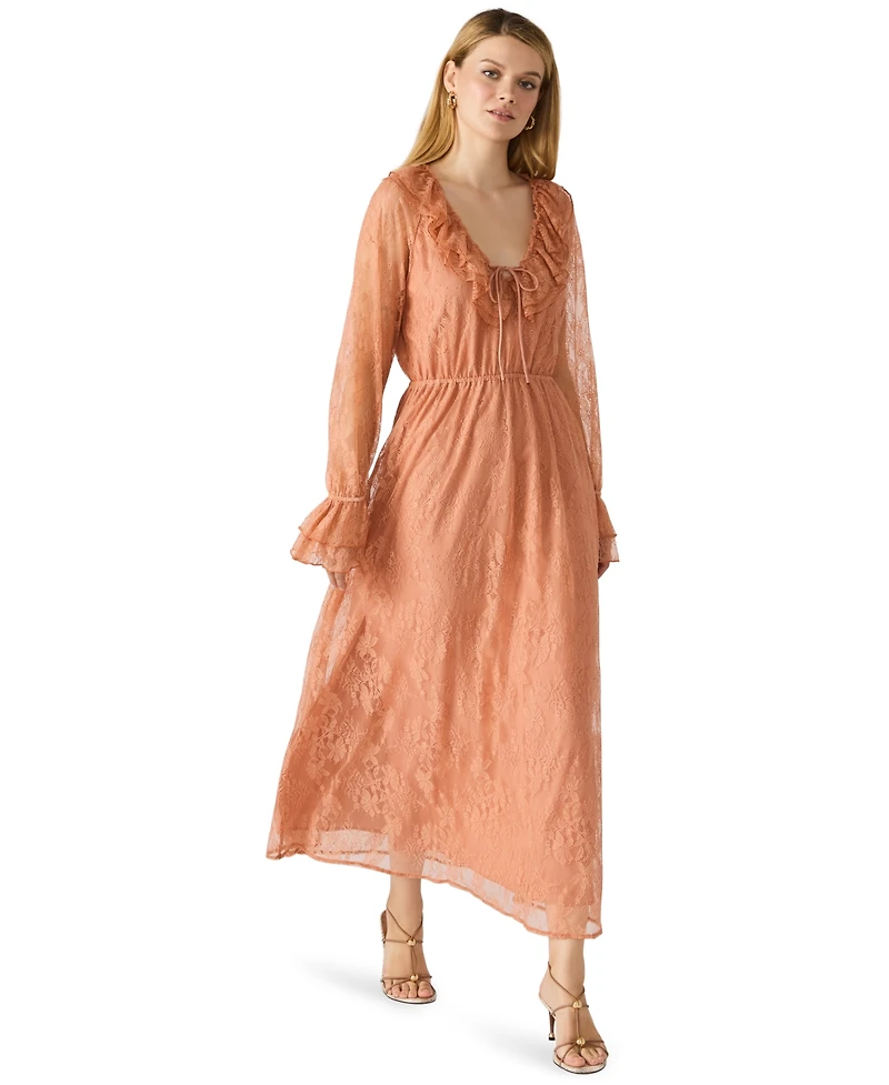 Steve Madden Women's Rosabella Ruffle Collar Midi Dress