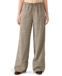Steve Madden Women's Idra Plaid Detail Pull-On Pants