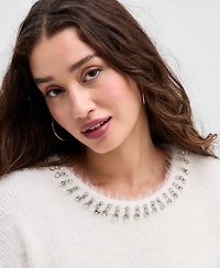 Guess Women's Arisa Rhinestone-Trim Sweater