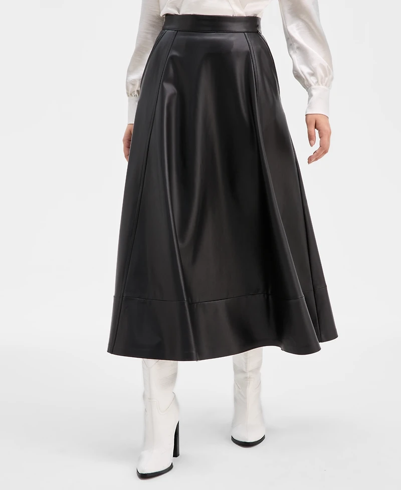 Guess Women's Delores Faux-Leather Circle Skirt