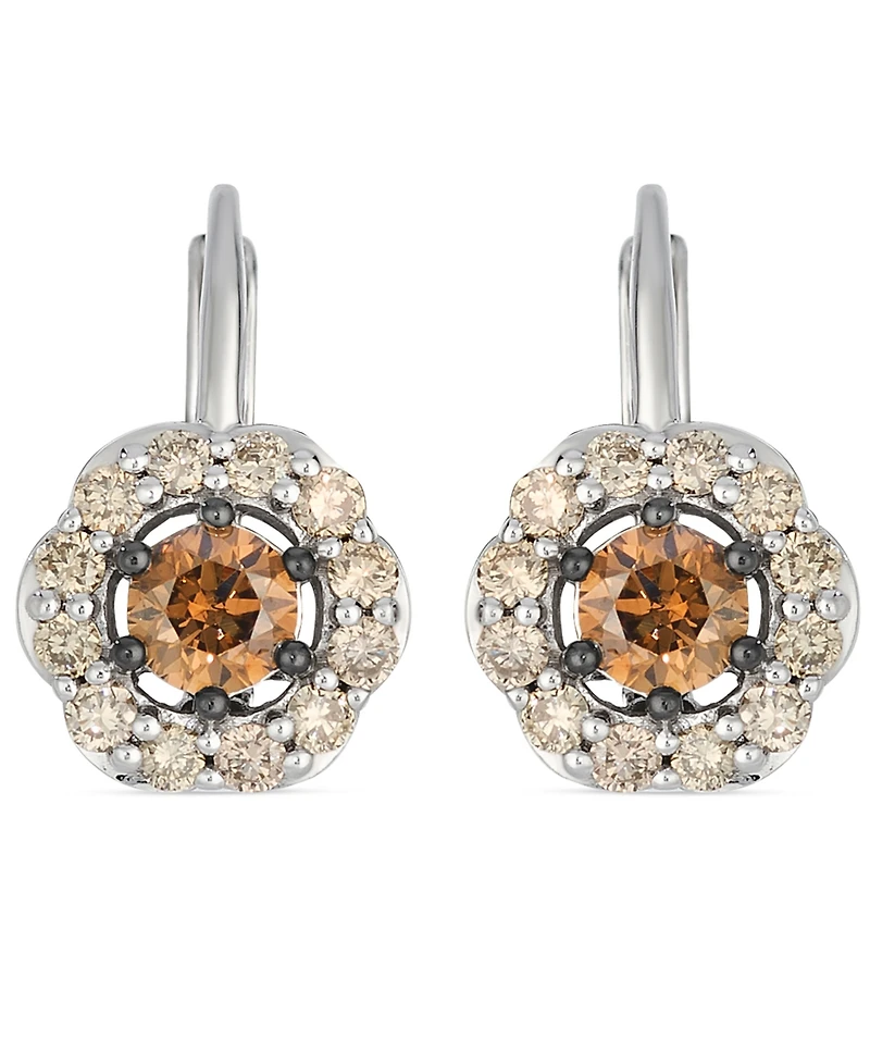 Le Vian Nude Diamond (0.41 ct. t.w.) and Chocolate Diamond ( 0.46 ct. t.w.) Earrings in 14K Vanilla Gold