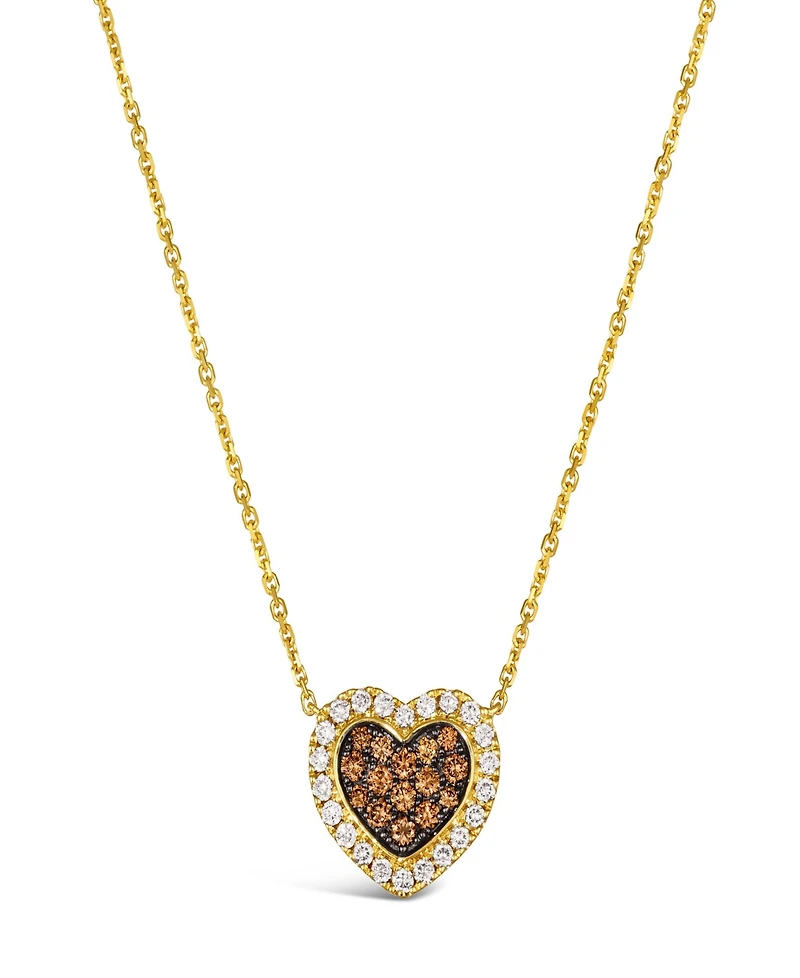 Le Vian Chocolate Diamond (0.34 ct. t.w.) & Nude Diamond (0.30 ct ct. t.w.) Pendant Necklace in 14K Honey Gold