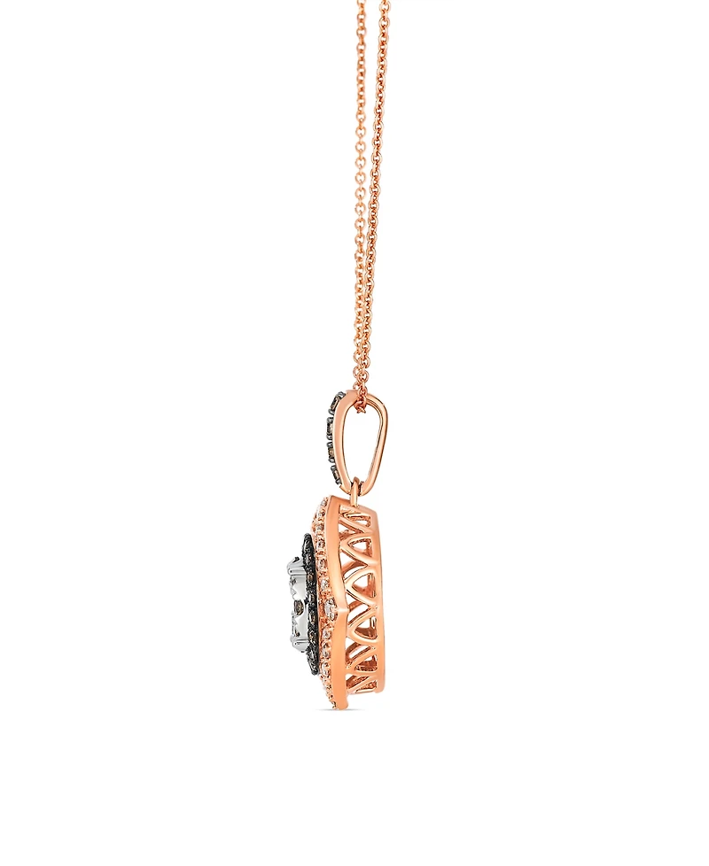 Le Vian Chocolate Diamond (.18 ct. t.w.) & Nude Diamond (.56 ct. t.w.) Oval Pendant Necklace in 14K Two-Tone Gold
