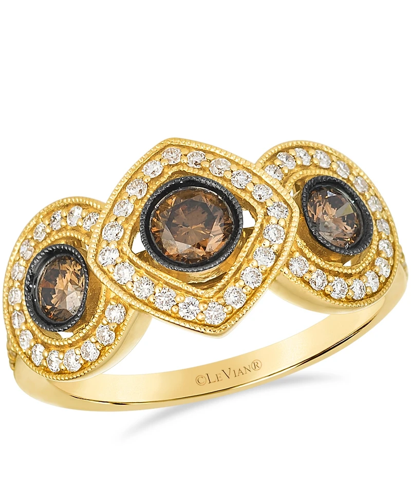 Le Vian Vanilla Diamond (0.33 ct. t.w.) and Chocolate Diamond Ring (0.53 ct. t.w.) in 14K Honey Gold