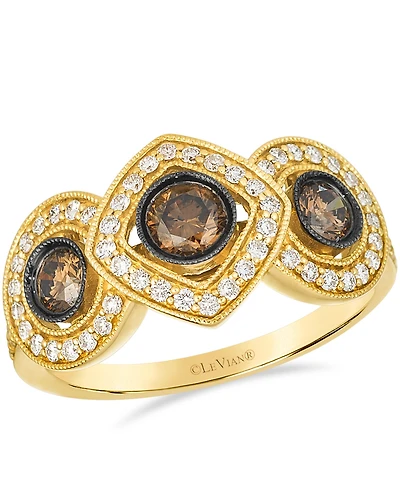 Le Vian Vanilla Diamond (0.33 ct. t.w.) and Chocolate Diamond Ring (0.53 ct. t.w.) in 14K Honey Gold