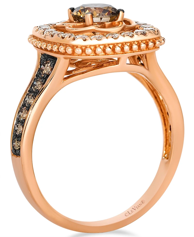 Le Vian Chocolate Diamond (0.69 ct. t.w.) and Nude Diamond (0.34 ct. t.w.) Ring in 14K Strawberry Gold