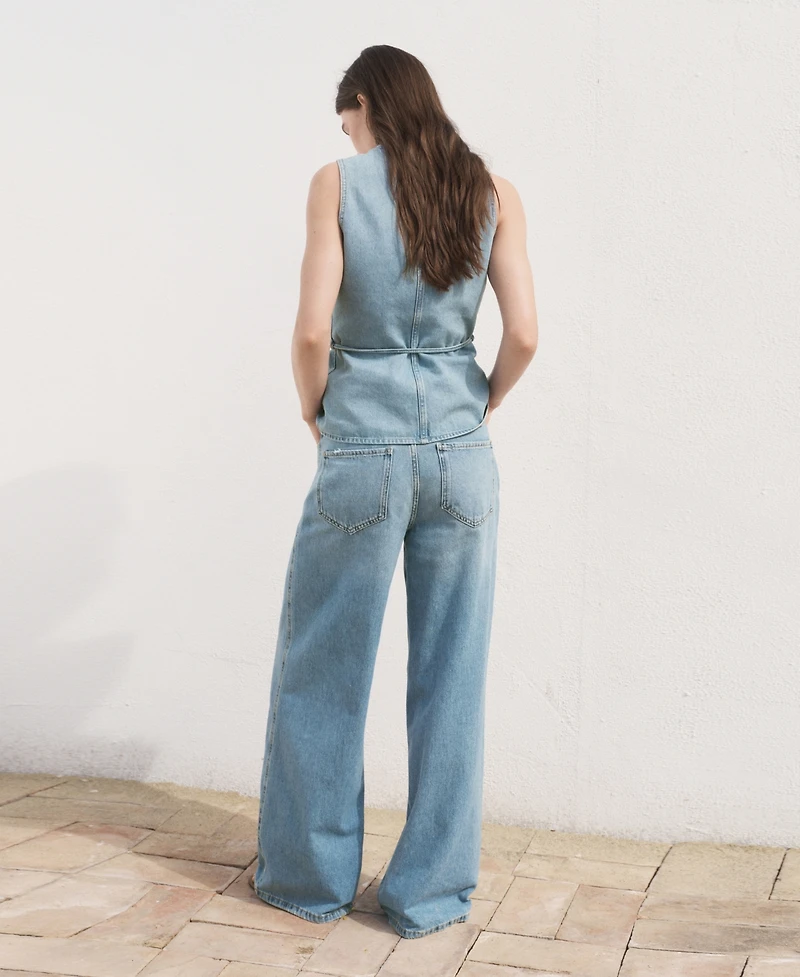 Mango Women's High-Rise Wide Leg Jeans