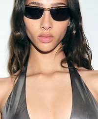 Mango Women's Metallic Cut-Out Bikini Top