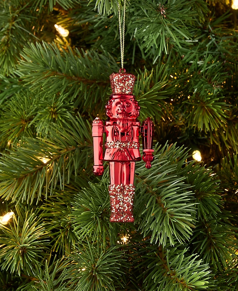 Holiday Lane Christmas Glitters Red Nutcracker Ornament, Macy's Exclusive