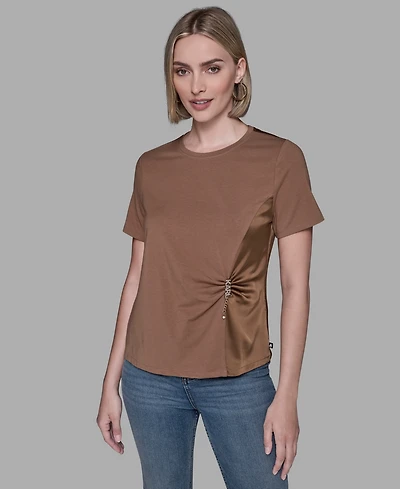 Karl Lagerfeld Paris Women's Crew Neck Blouse