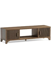 Sugift Mid-Century Tv Stand for 32–65" TVs with Fluted Doors & Cable Management